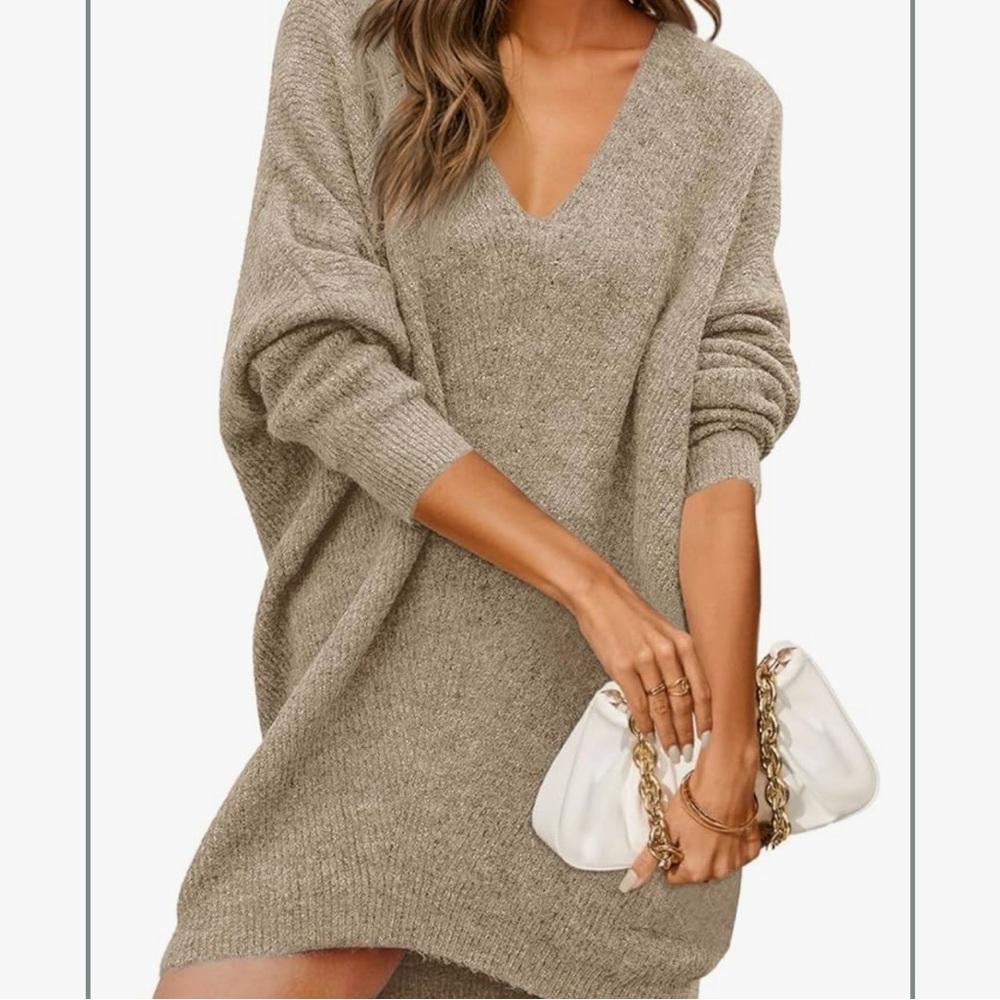 Khaki Colored Sweater Dress/Tunic Size XXL